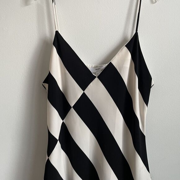 Saunders Collective Plus Size 14 Black White Striped Dress Full Length Maxi - Picture 2 of 7